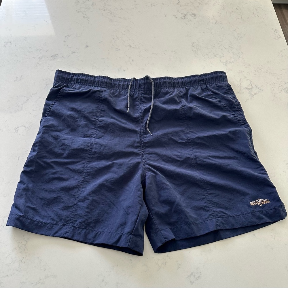 White Sierra Men's Navy Blue Swim Shorts with Drawstring